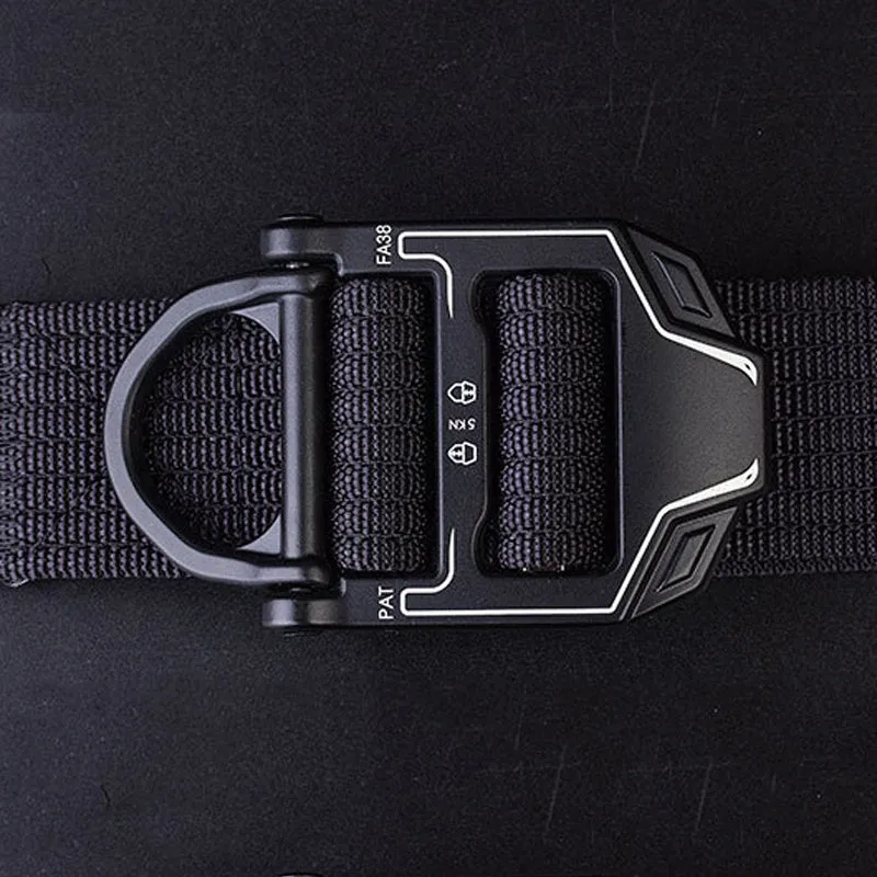 125cm AWMN R001 3.8cm Nylon Adjustable Heavy Duty Waist Strap Quick Release Buckle Military Tactical Belt