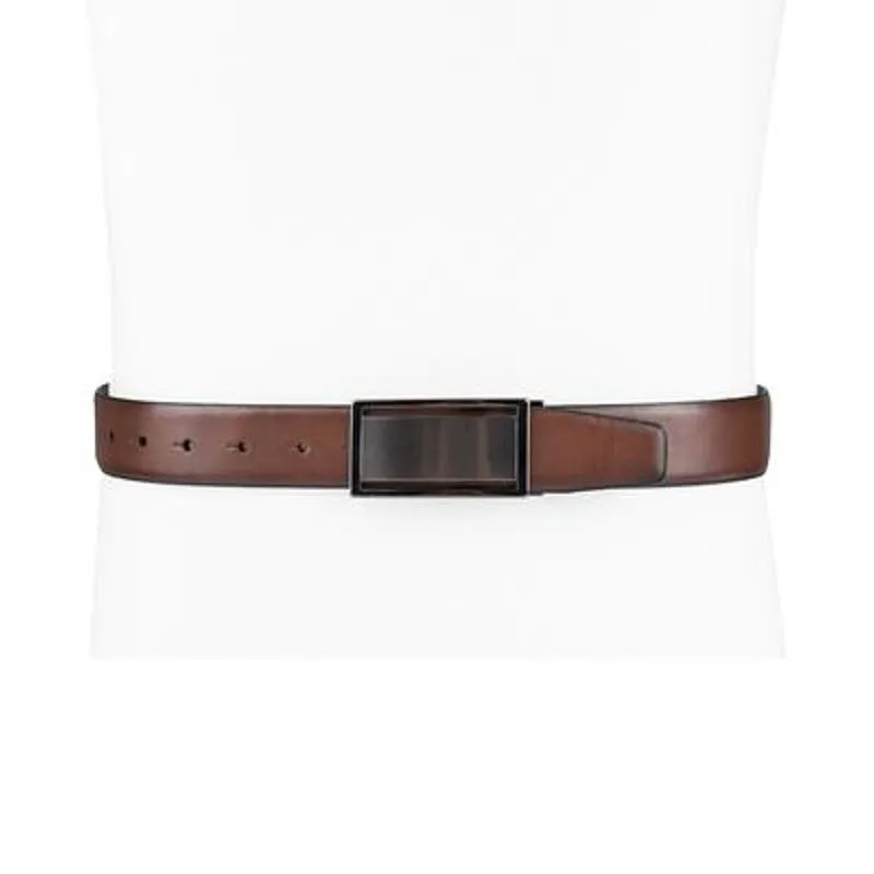 Alfani Men's Reversible Cut-Out Plaque Belt Brown/Black, Size XL 42-44