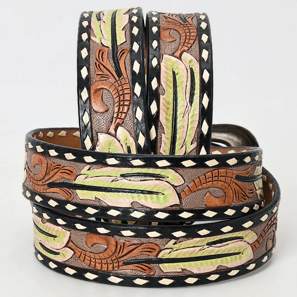 American Darling ADBLF134-L Beautifully Hand Tooled Genuine American Leather Belt Men and  Women