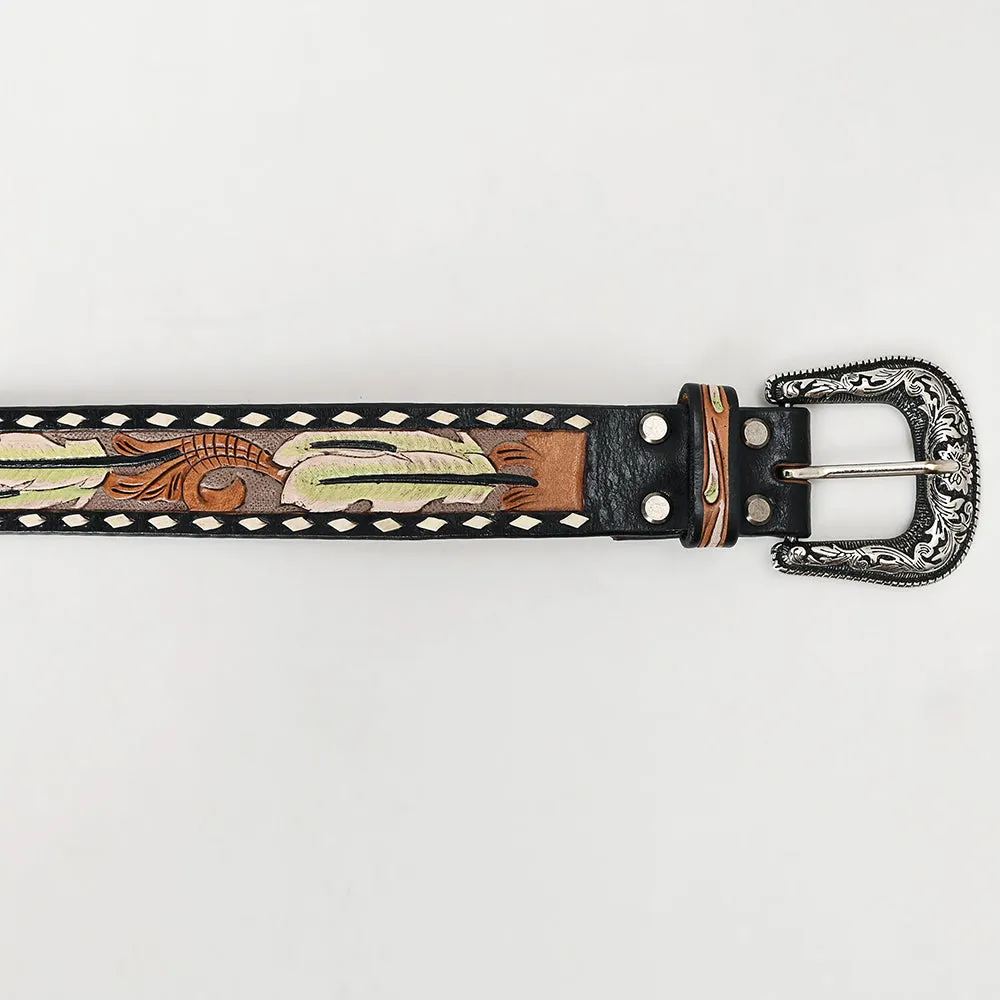 American Darling ADBLF134-L Beautifully Hand Tooled Genuine American Leather Belt Men and  Women