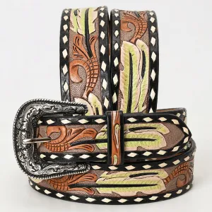 American Darling ADBLF134-L Beautifully Hand Tooled Genuine American Leather Belt Men and  Women