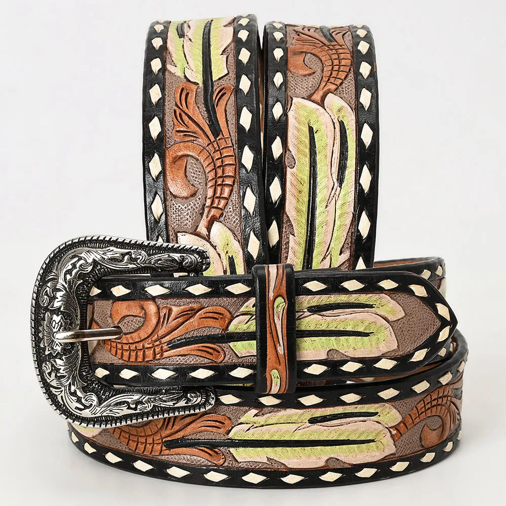 American Darling ADBLF134-L Beautifully Hand Tooled Genuine American Leather Belt Men and  Women