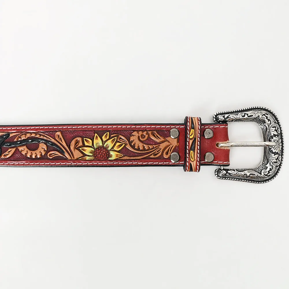 American Darling ADBLF140-L Beautifully Hand Tooled Genuine American Leather Belt Men and  Women