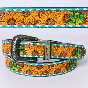 American Darling ADBLF208-L Beautifully Hand Tooled Genuine American Leather Belt Men and  Women