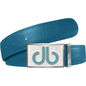 Aqua Full Grain Textured Leather Strap with Buckle