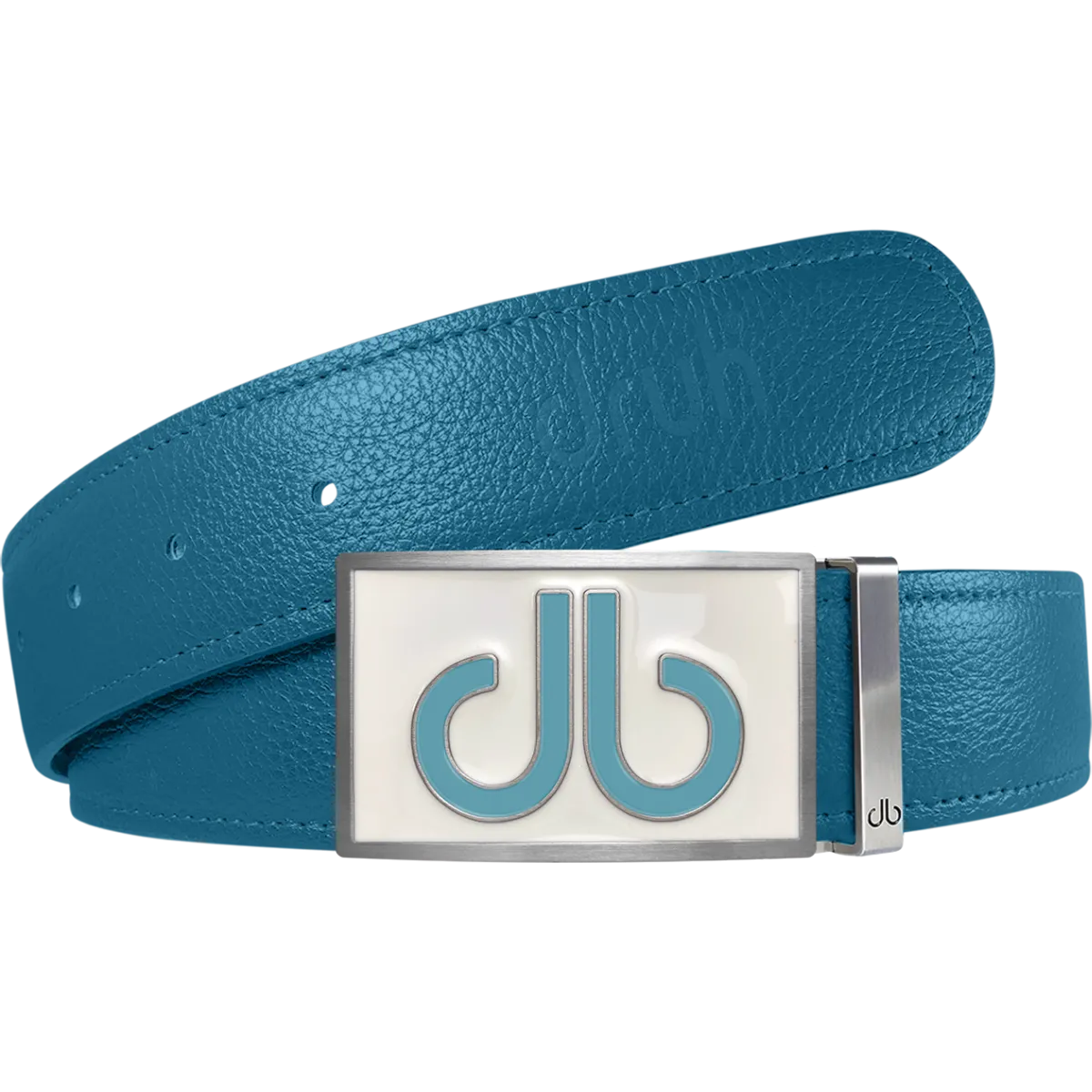 Aqua Full Grain Textured Leather Strap with Buckle
