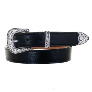 B1105 - Black Chap Leather Belt