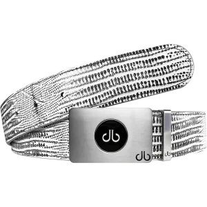 Ballmarker White & Black Lizard Leather Texture Belt
