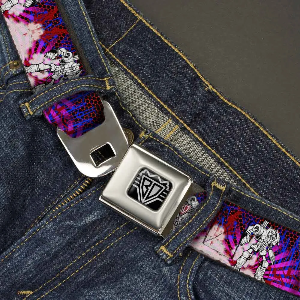 BD Wings Logo CLOSE-UP Full Color Black Silver Seatbelt Belt - Evoke 2 RoboBear Webbing