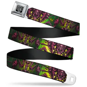 BD Wings Logo CLOSE-UP Full Color Black Silver Seatbelt Belt - TJ-Bone Man Webbing