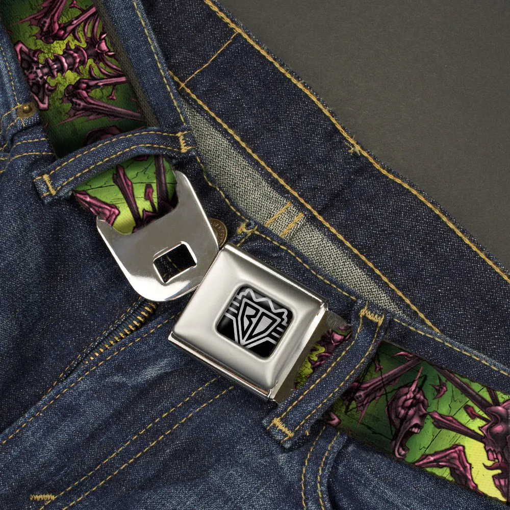 BD Wings Logo CLOSE-UP Full Color Black Silver Seatbelt Belt - TJ-Bone Man Webbing