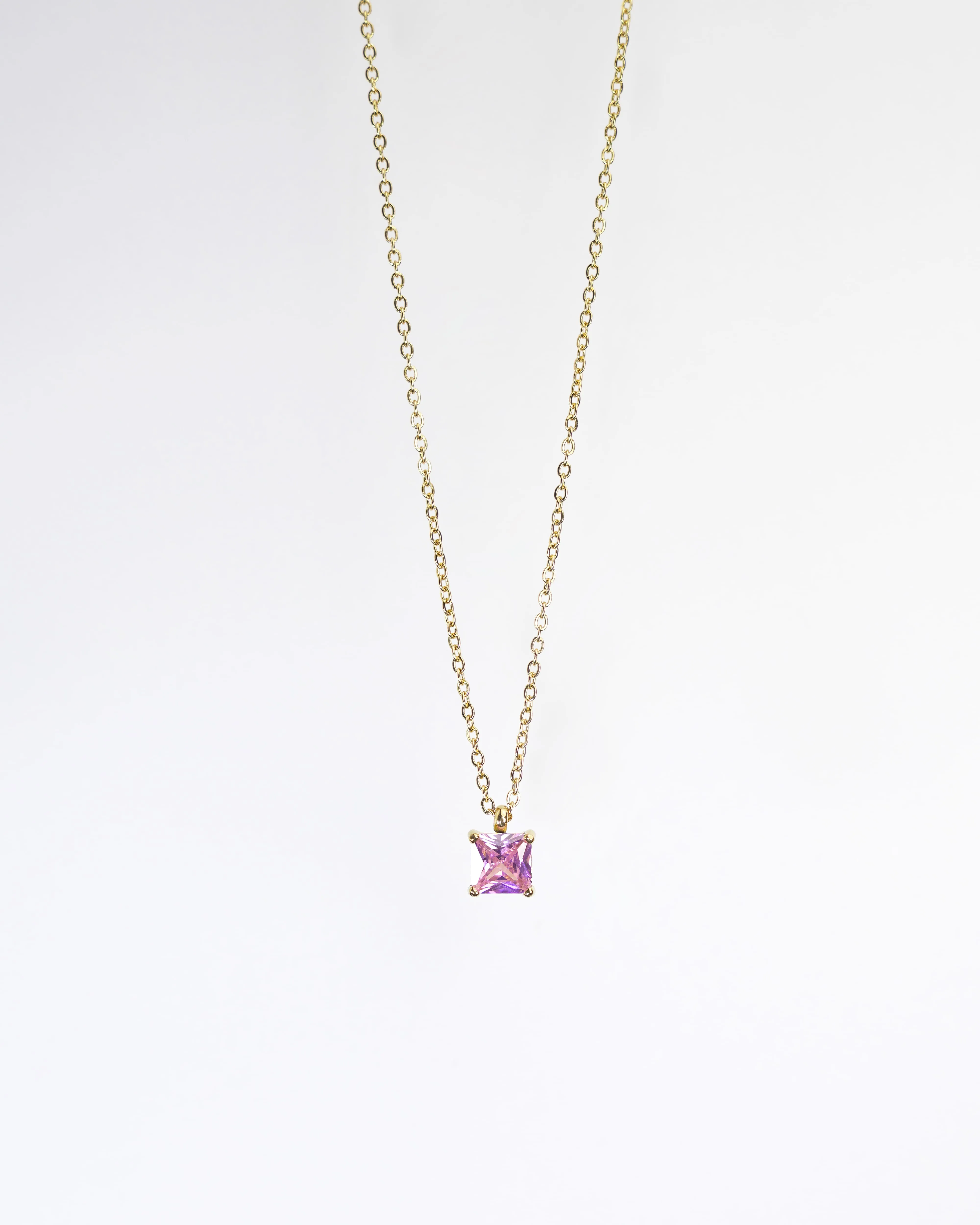 Colorful Cubic Zirconia Pendant Necklace