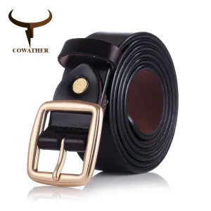 COWATHER 2016 women belts cow genuine leather pin buckle for women newest design vintage style belt high quality original brand