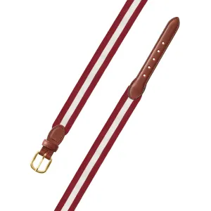 Crimson & White Grosgrain Ribbon Children's Belt