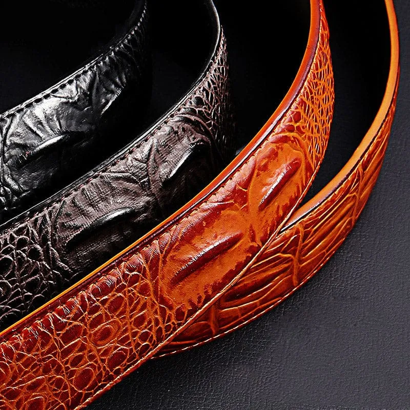 Crocodile Pattern Quality Faux Leather Men Luxury Belt