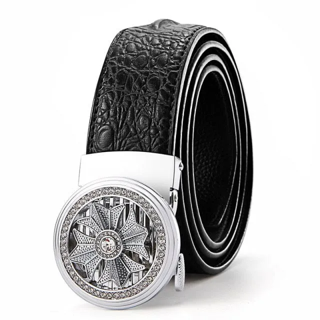 Crocodile Pattern Quality Faux Leather Men Luxury Belt
