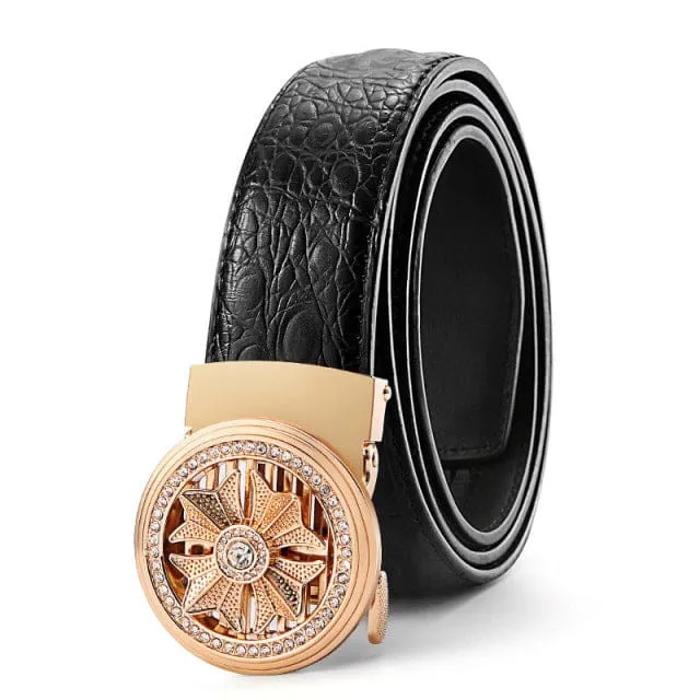 Crocodile Pattern Quality Faux Leather Men Luxury Belt