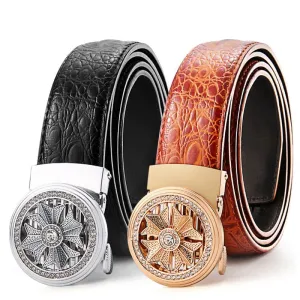 Crocodile Pattern Quality Faux Leather Men Luxury Belt