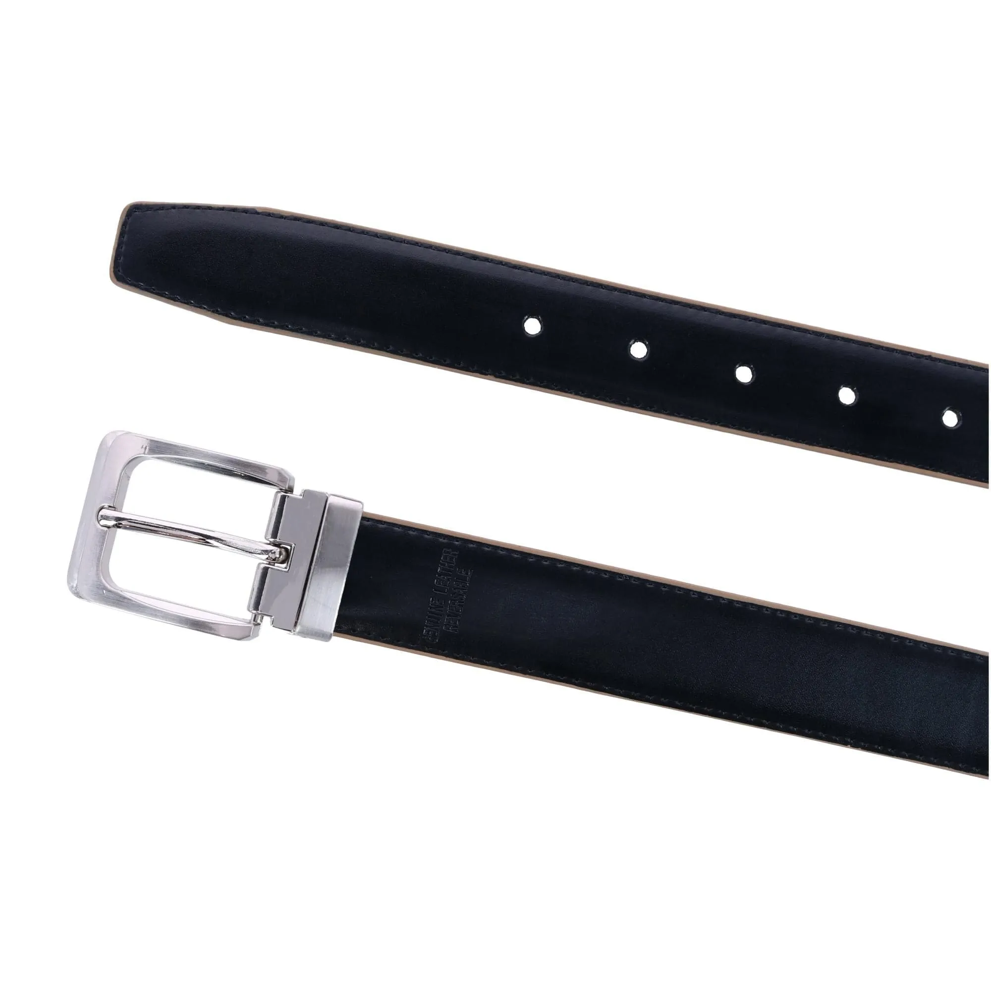 CTM® Leather Matte Reversible Croc Print Clamp on Buckle Belt