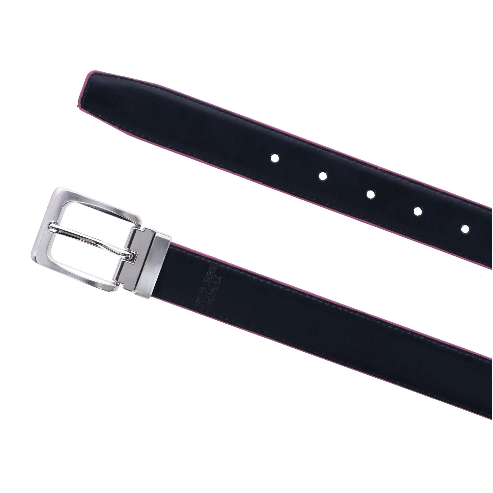 CTM® Leather Matte Reversible Croc Print Clamp on Buckle Belt