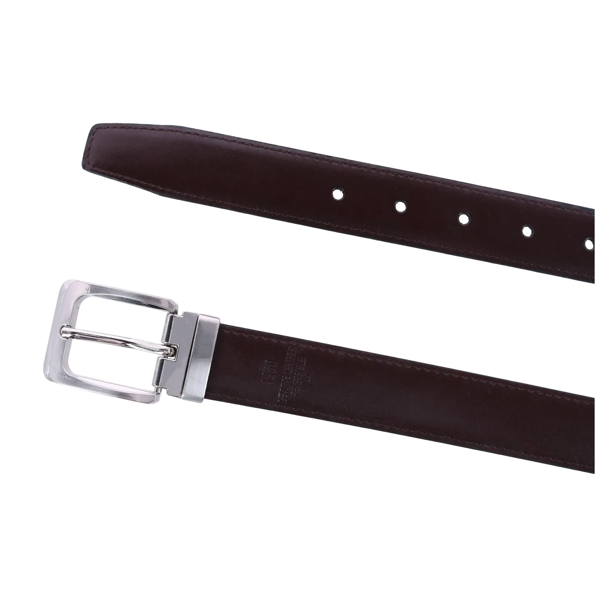 CTM® Leather Matte Reversible Croc Print Clamp on Buckle Belt