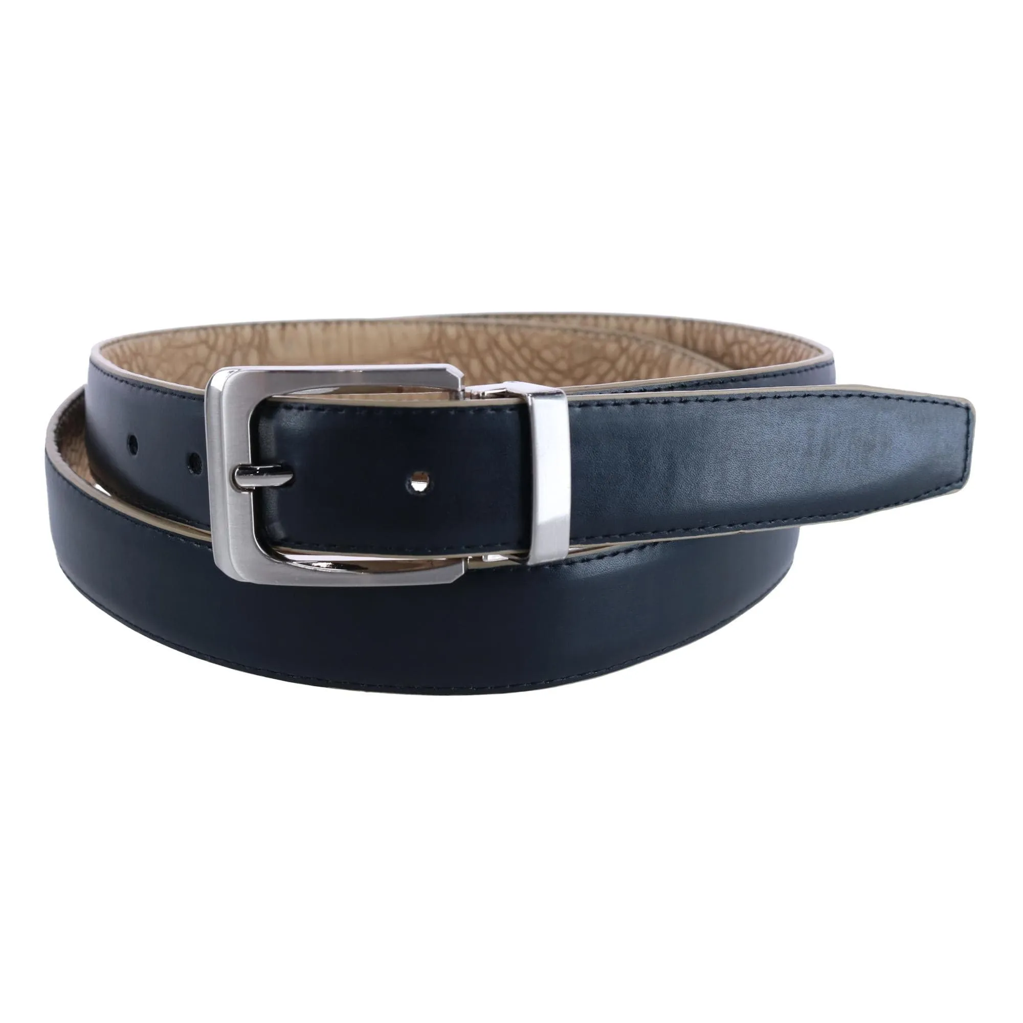 CTM® Leather Matte Reversible Croc Print Clamp on Buckle Belt