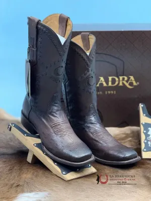 CUADRA BOOT DE AVESTRUZ FLAME CHOCO SQUARE TOE