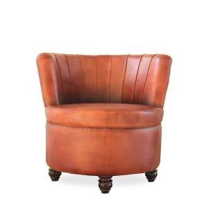 Detroit Leather Chair | Round Cushion Seat For Home Decor