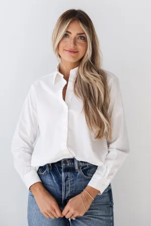 FINAL SALE - Chic Purpose Off White Button-Up Blouse