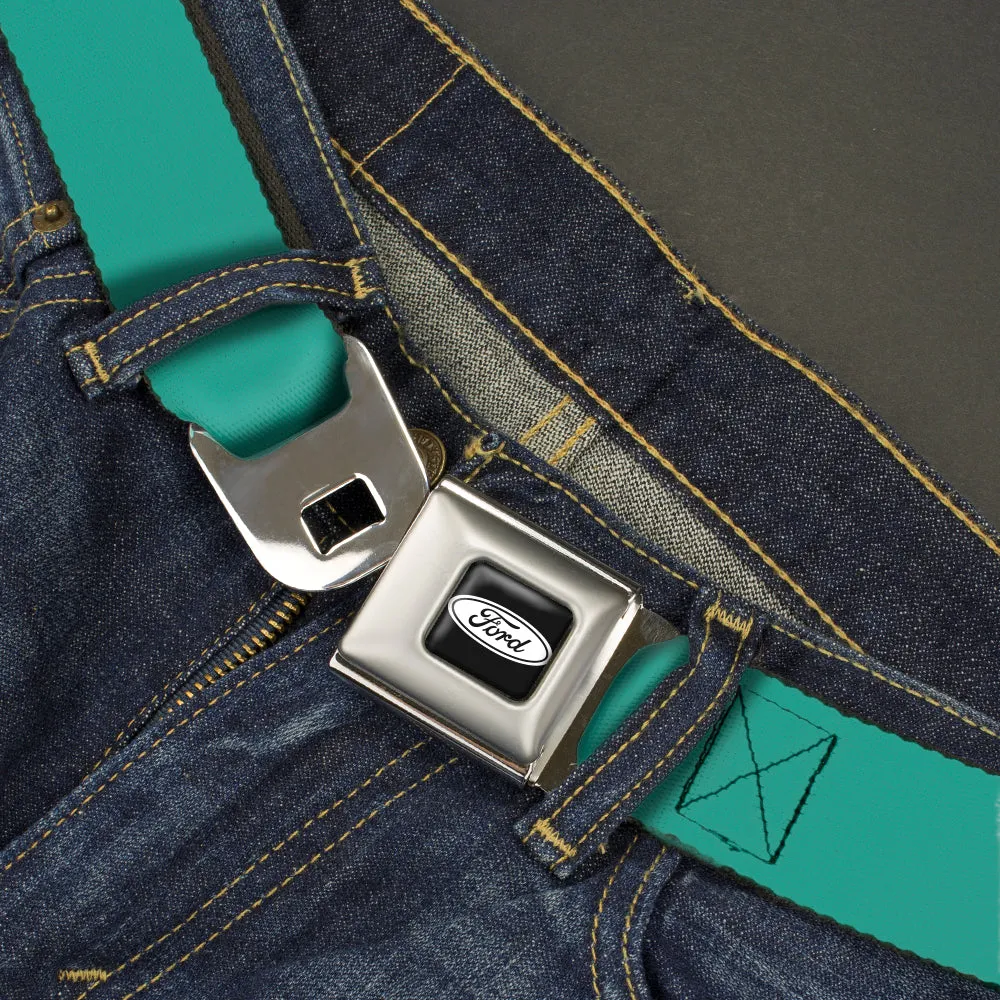 Ford Emblem Seatbelt Belt - Teal Webbing
