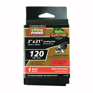 Gator Aluminum Oxide sanding belts 3 x 21 120 Grit