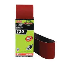 Gator Aluminum Oxide Sanding Belts (3" X 21" 50 Grit 5 Pack)
