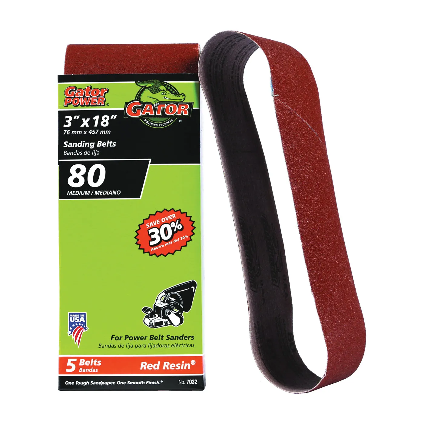 Gator Aluminum Oxide Sanding Belts (3" X 21" 50 Grit 5 Pack)