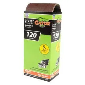 Gator Aluminum Oxide Sanding Belts (3" X 21" 50 Grit 5 Pack)
