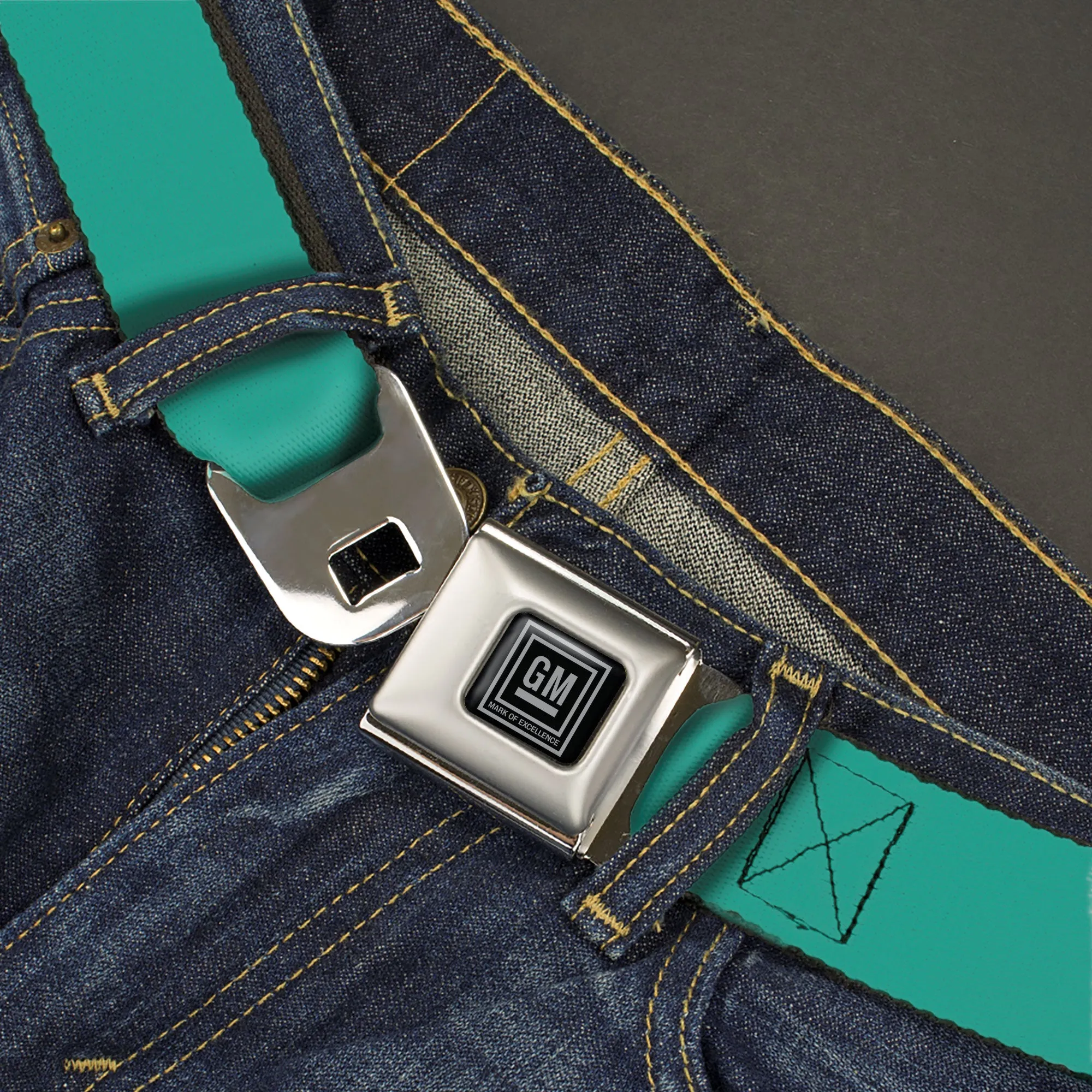 GM Seatbelt Belt - Teal Webbing