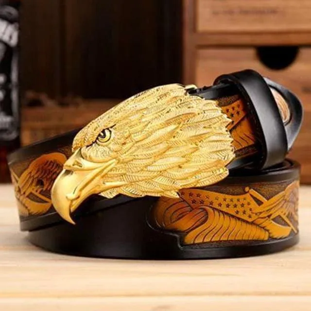 High Quality Designer Waist Strap Punk Cowboy Genuine Leather Belt