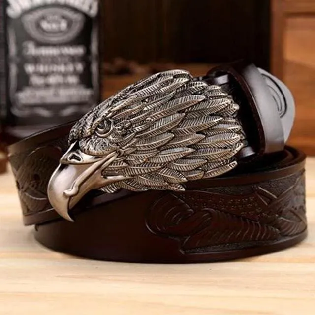 High Quality Designer Waist Strap Punk Cowboy Genuine Leather Belt
