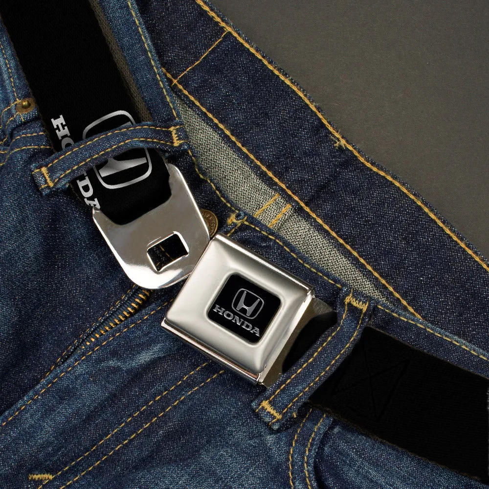 Honda Seatbelt Belt - Honda Logo Black/Silver REPEAT Webbing