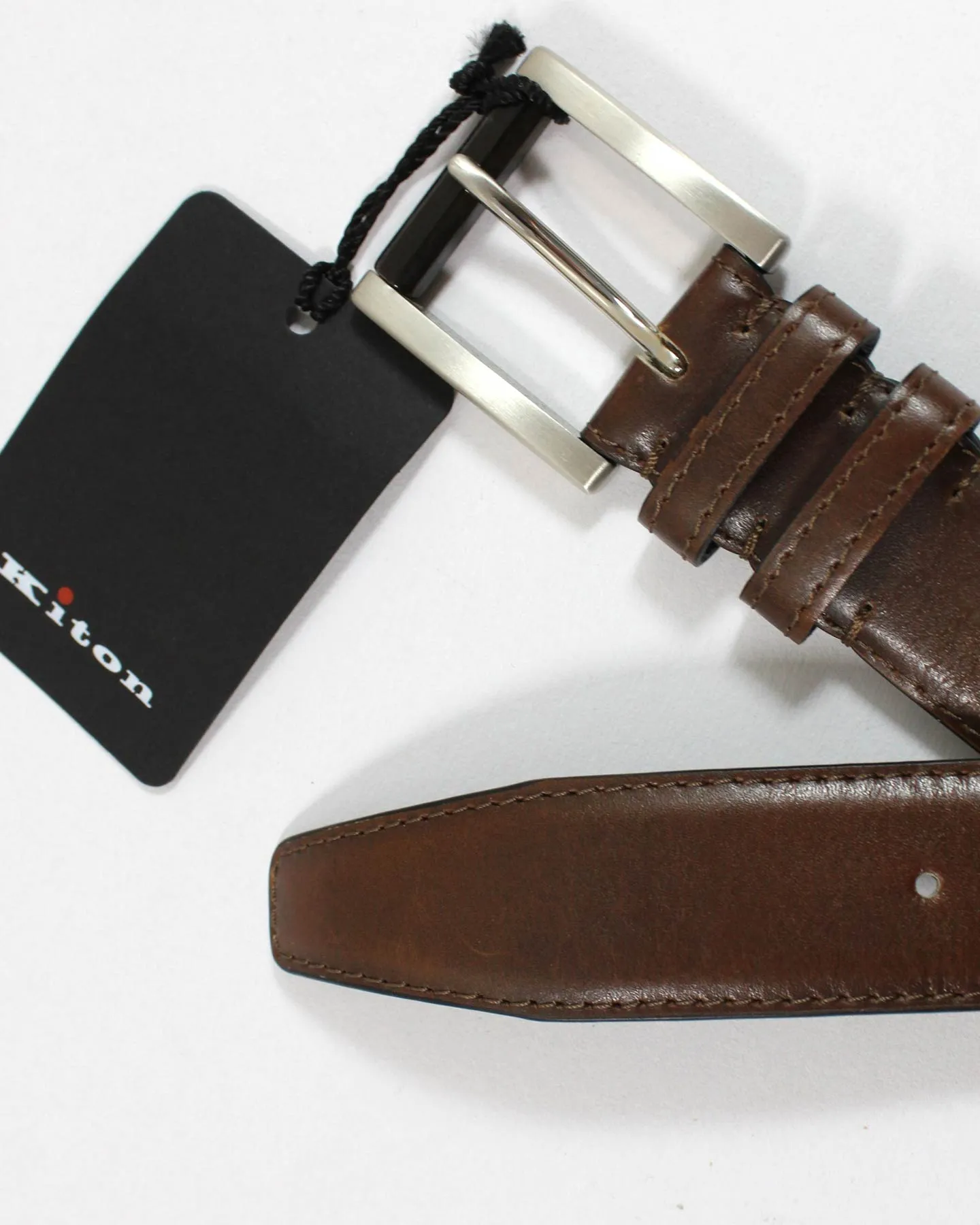 Kiton Belt - Brown Leather Men Belt 90 / 36