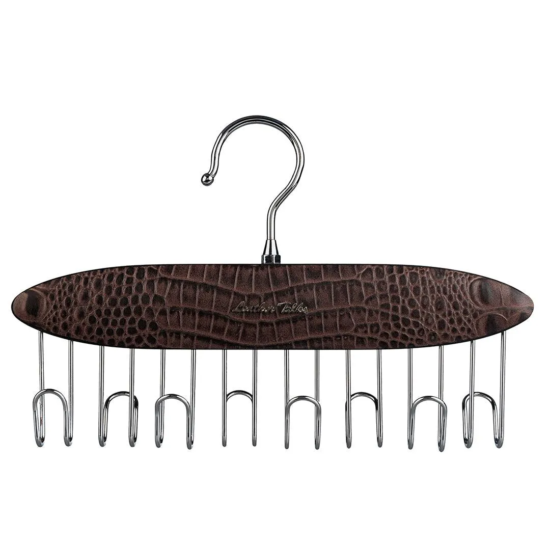 Leather Wooden Belt Hanger | Color: Brown & Blue