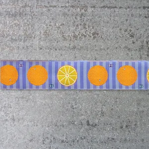 LFNT Ribbon : Oranges on Lavender Stripe