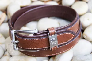 Lil Gents: Two-Tone Double Genuine Leather Belt - Brown/Light Brown