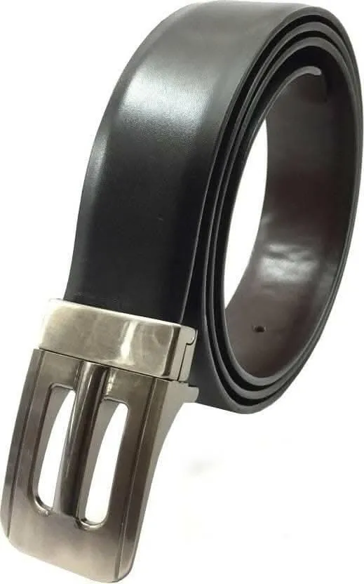 Men Casual Black Artificial Leather Belt (Size: 48)