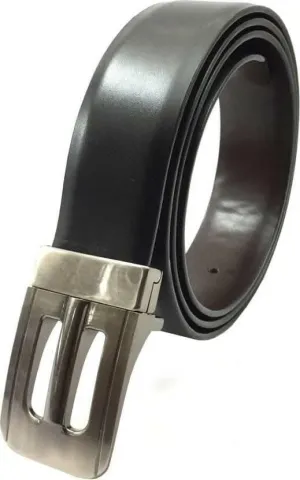 Men Casual Black Artificial Leather Belt (Size: 48)