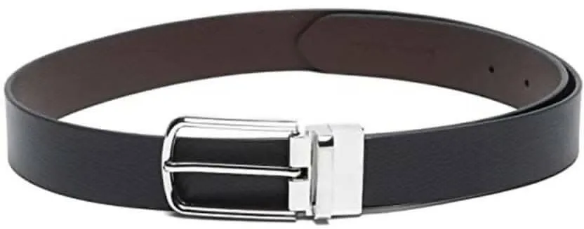 Men's Party, Formal, Casual Brown, Black Genuine Leather Reversible Belt (Size: 44)