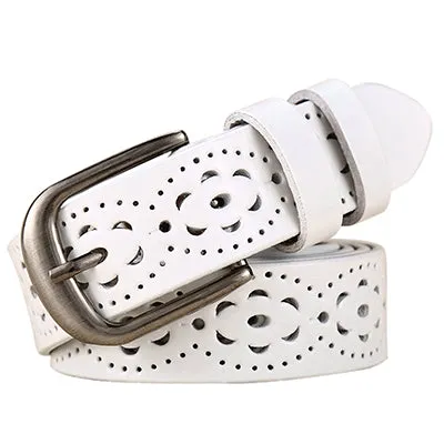New Fashion Genuine Leather Belt Women Without Drilling Luxury Belt