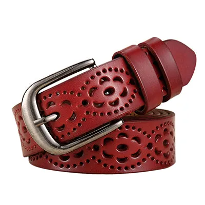 New Fashion Genuine Leather Belt Women Without Drilling Luxury Belt