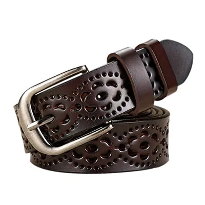 New Fashion Genuine Leather Belt Women Without Drilling Luxury Belt