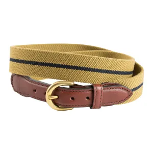 Ochre & Navy Belgian Stretch Children's Belt
