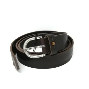 Officina Italian Leather Belts Beaded // Dark Brown